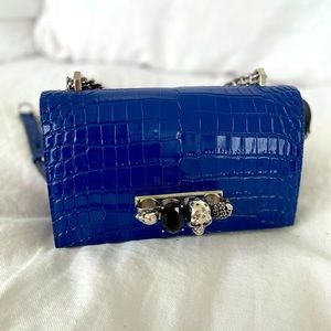 Alexander McQueen jewelled Satchel new stamp croc
